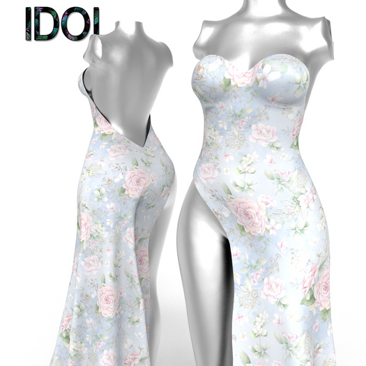Blue Flowers Gown Kupra