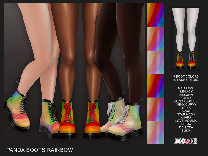 MOoH! Panda boots rainbow (Add)