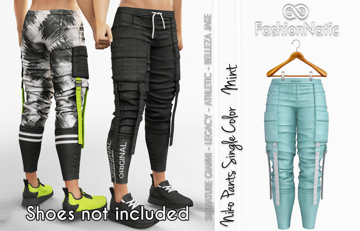 Niko Male Pants - Mint - Signature Gianni, Belleza Jake , Legacy, Athletic- FashionNatic