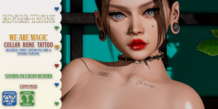 Adora-tions - We Are Magic Collarbone Tattoo