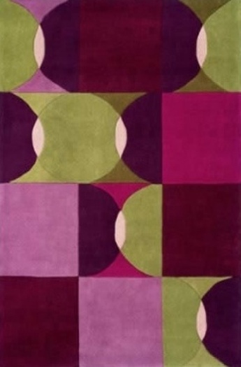 Purple & Green Geometric Rug