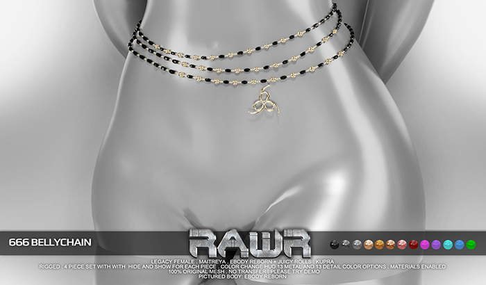 RAWR! 666 Bellychain (add me)