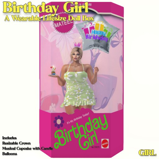 Wearable Lifesize Birthday Girl Doll Box - (Boxed)