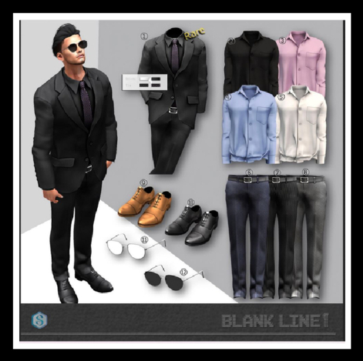 04-BlankLine SuitGacha Shirts [Blue] Gianni