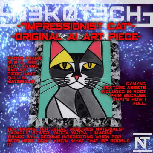 [-NT-] Original AI Art ["Impressionist Cat"] [Boxed]