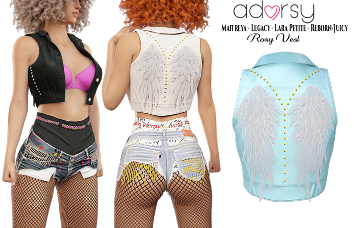 adorsy - Roxy Jacket Light Blue - Maitreya/Legacy-Nerido/Lara Petite/Reborn-Juicy