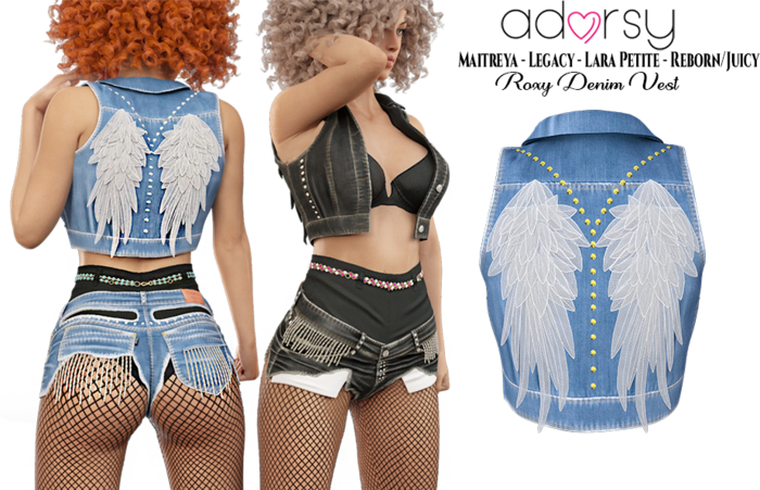 adorsy - Roxy Denim Jacket Blue - Maitreya/Legacy-Nerido/Lara Petite/Reborn-Juicy