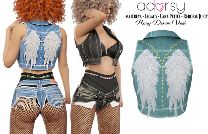 adorsy - Roxy Denim Jacket Petrol - Maitreya/Legacy-Nerido/Lara Petite/Reborn-Juicy