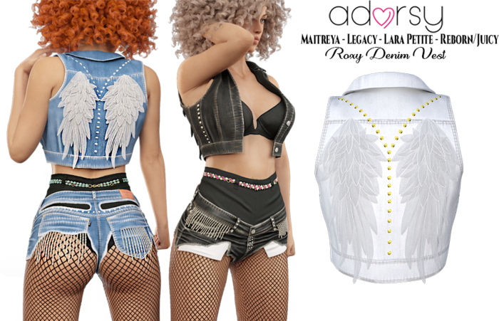 adorsy - Roxy Denim Jacket White - Maitreya/Legacy-Nerido/Lara Petite/Reborn-Juicy