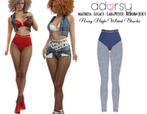 adorsy - Roxy High Waisted Shorts Blue - Maitreya/Legacy-Nerido/Lara Petite/Reborn-Juicy