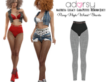 adorsy - Roxy High Waisted Shorts Dark Black - Maitreya/Legacy-Nerido/Lara Petite/Reborn-Juicy