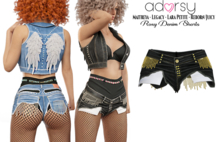 adorsy - Roxy Denim Shorts Dark Black - Maitreya/Legacy-Nerido/Lara Petite/Reborn-Juicy