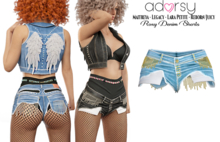 adorsy - Roxy Denim Shorts Splash - Maitreya/Legacy-Nerido/Lara Petite/Reborn-Juicy