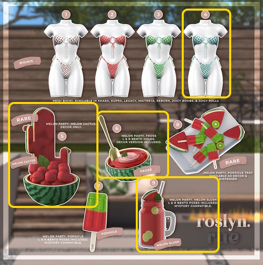 roslyn. x rue / melon party. Set