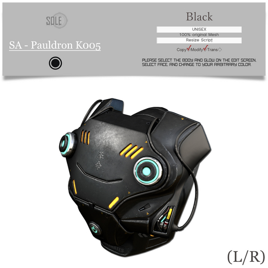 :::SOLE::: SA - Pauldron K005 (Black)