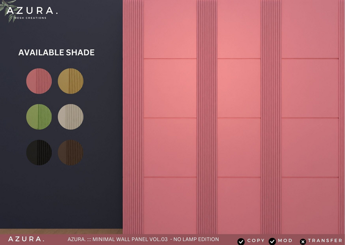 AZURA. ::: MINIMAL WALL PANEL VOL.03 NO LAMP EDITION (UNPACK)