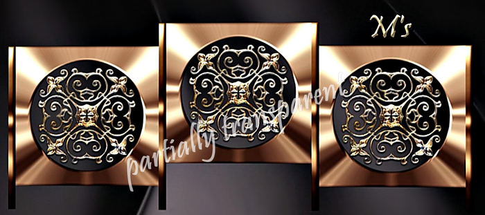 M's - SCREEN -  Partition - decorative gold