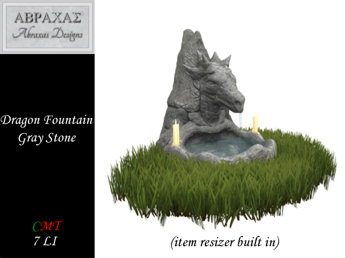 Dragon Fountain - Gray Stone