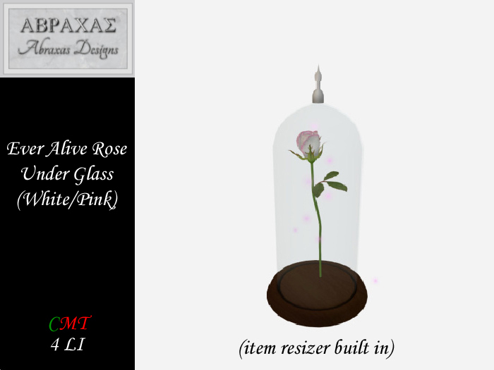 Ever Alive Rose Under Glass - White/Pink