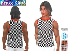 [PO] Mens Tank Top - Checkered w Red Trim
