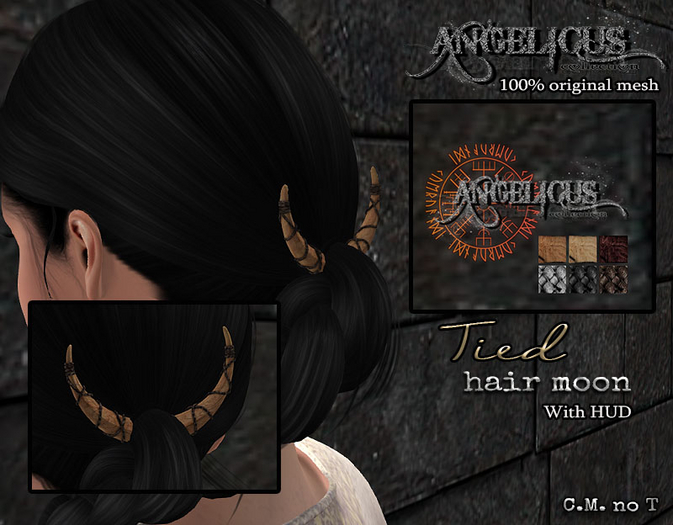 :ANGELICUS: Tied wooden moon 