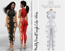 Maddy Overall White - Maitreya, Petite, Legacy, Reborn, Rolls - FashionNatic