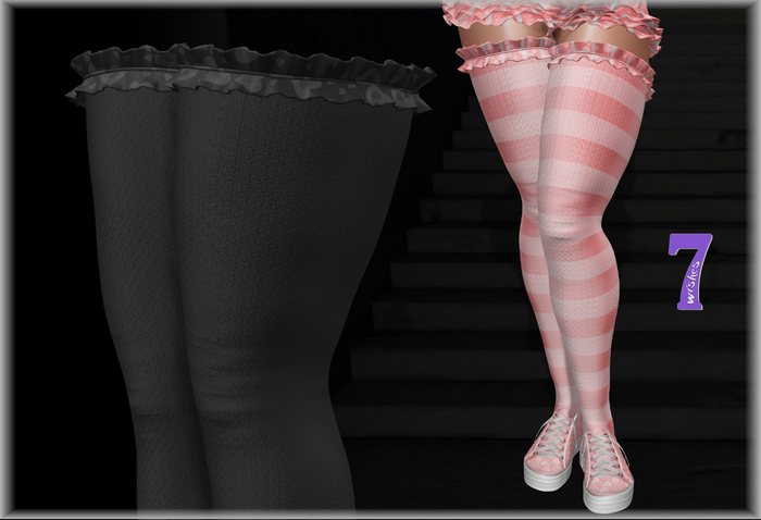 <7w> Bobbie Socks - Hearts Black ~Maitreya, Reborn, Legacy~