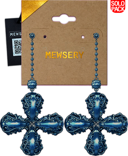 #MEWSERY Renaissance Earrings {Blue} - Unrigged