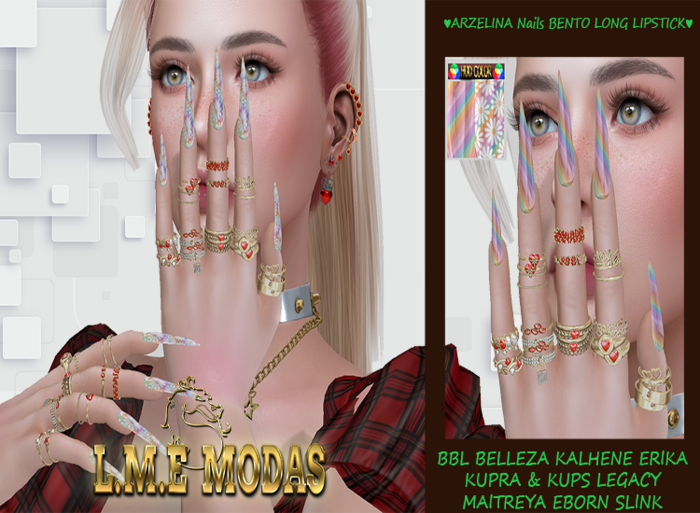 {L.M.E}ARZELINA Nails BENTO LONG LIPSTICK#73