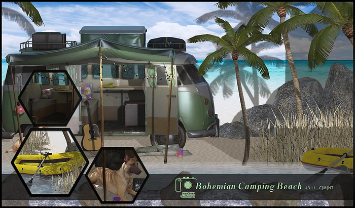 Joplino Backdrop Bohemian Camping Beach
