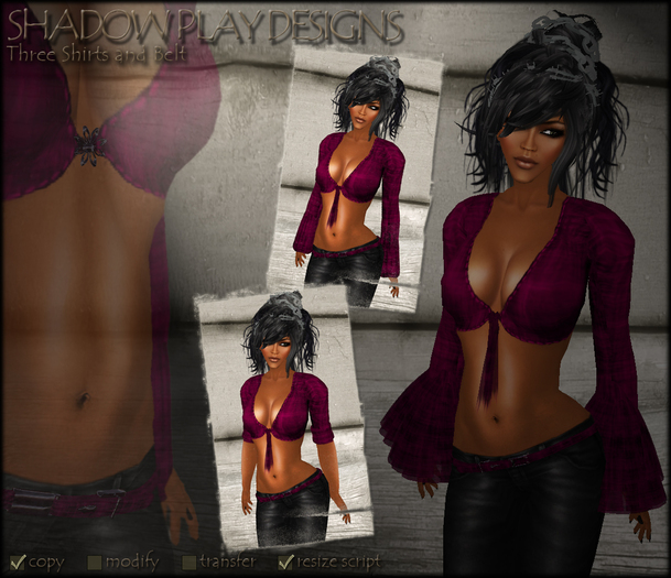Shadow Play Designs - Renegade Shirts & Belt Pink (boxed)