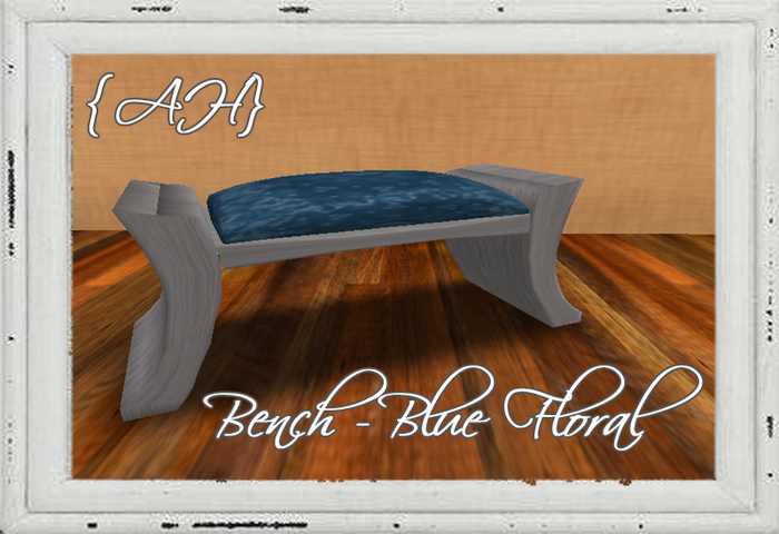 {AH} Bench - Blue Floral - Boxed