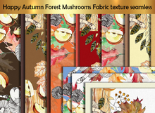 Happy Autumn Forest Mushrooms 15 Fabric texture seamless