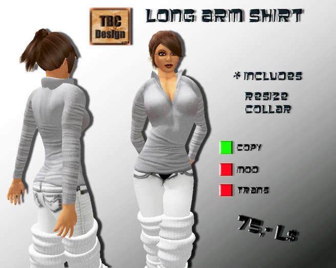 .:TBC Design:. Longarm Shirt - Grey