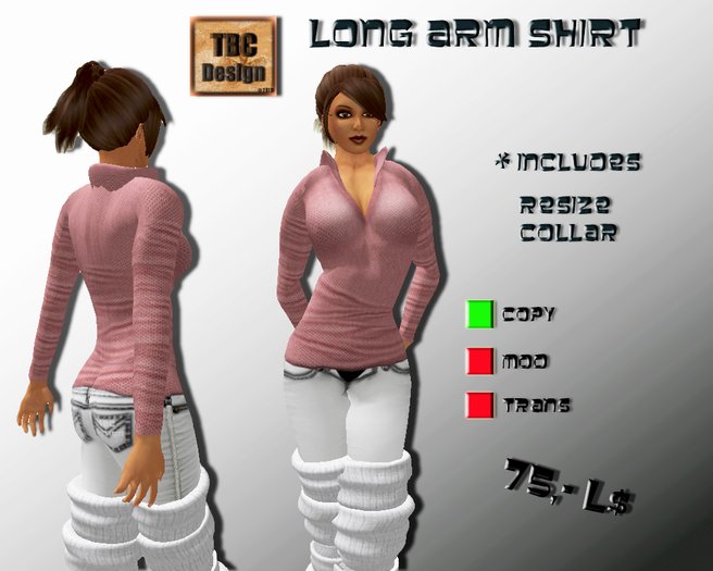 .:TBC Design:. Longarm Shirt - Pink