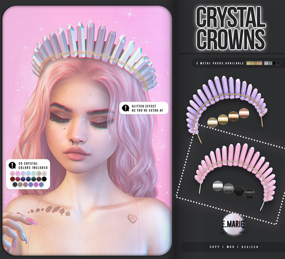 e.marie // crystal crown : silvers