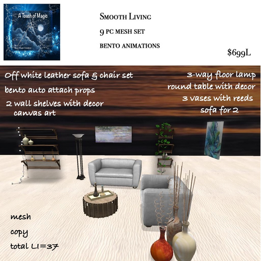 Smooth Living room set 9 pc. Box LI=37