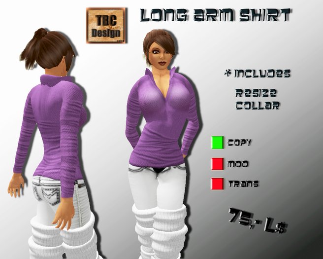 .:TBC Design:. Longarm Shirt - Purple