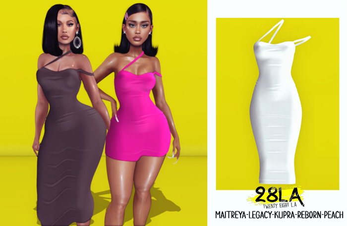 28LA. Kimora Long Dress  White Unpacker HUD [Add Me]