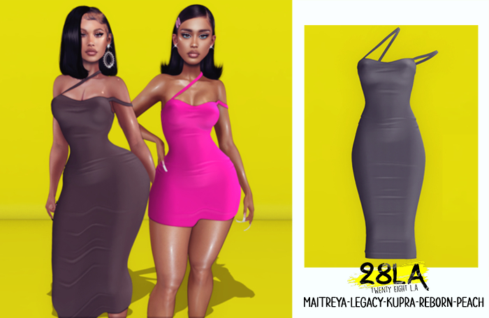 28LA. Kimora Long Dress Grey Unpacker HUD [Add Me]
