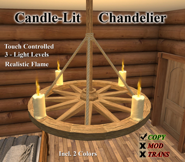 JBE - Wagon Wheel Chandelier (3-Lev/On-Off) v.2.0 (C-230625-PK)
