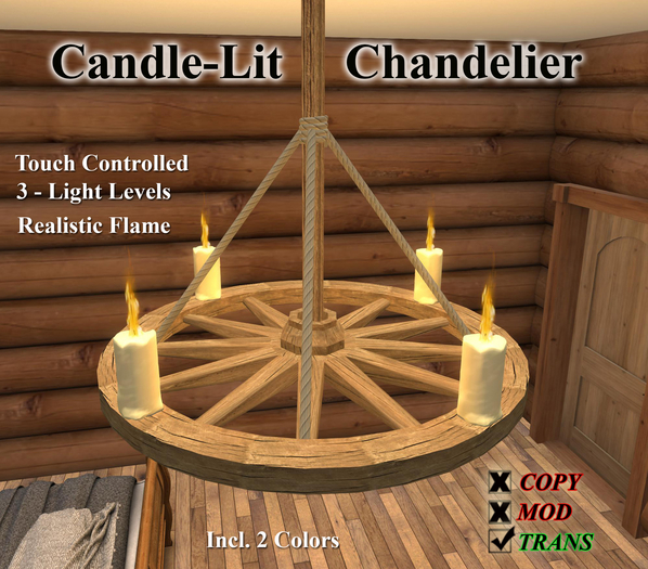 JBE - Wagon Wheel Chandelier (3-Lev/On-Off) v.2.0 (T-230625-PK)
