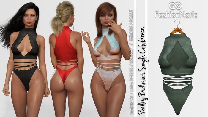Bailey Bodysuit Green - Maitreya, Petite, Legacy, Reborn, Rolls - FashionNatic