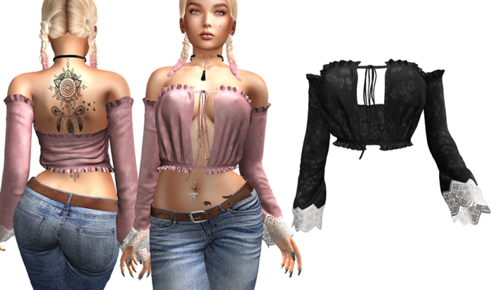 Petite Mort- Black Spring Dreams Top FREYA