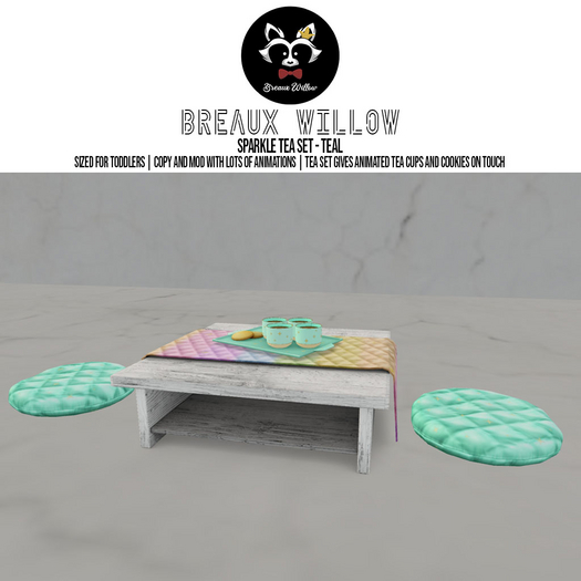 Sparkle Tea Set - Teal - Breaux Willow [Boxed] (Wear to Unpack)