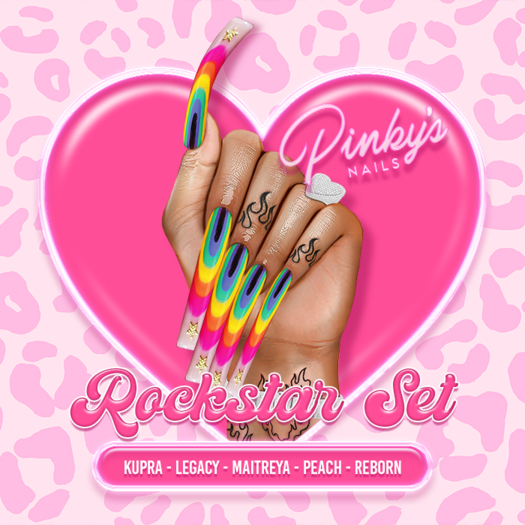 !! Pinky's Nails !! Rockstar Set ' Square