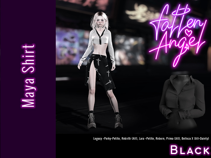 .:: Fallen Angel ::. Maya Shirt - BLACK