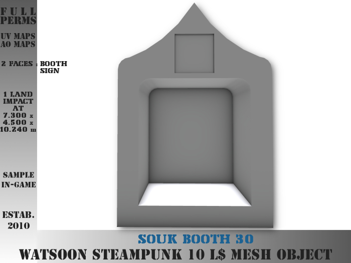 Souk booth 30 - 1 LI - FULL PERM Mesh