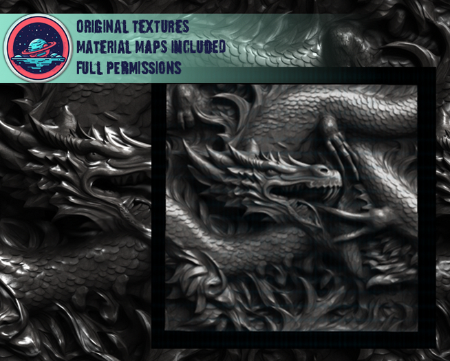 ::T:: Materials Texture: Dragon Carvings Western Black Single