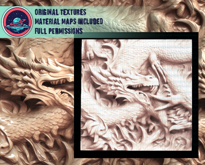 ::T:: Materials Texture: Dragon Carvings Western Ivory Single